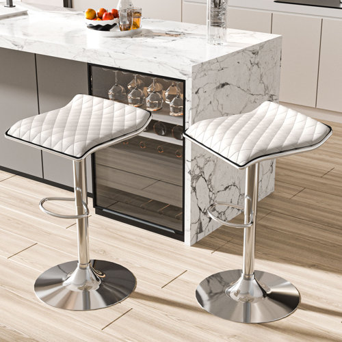 Wade Logan® Aryelle Swivel Upholstered Adjustable Height Counter Stool